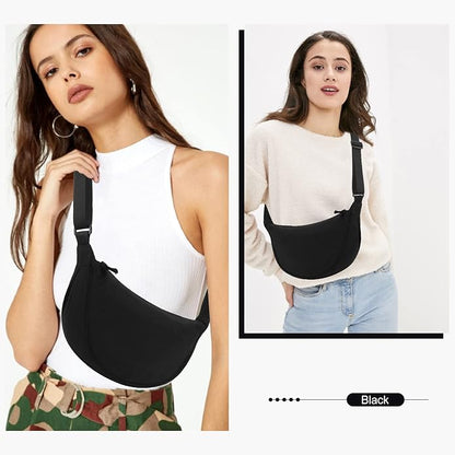 Halbmond-Umhängetasche für Damen – Verstellbarer Schultergurt
