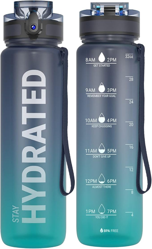 Sport Wasserflasche, BPA-frei Tritan, 1L/500ml/750ml, auslaufsicher, für Fahrrad, Camping, Yoga, Fitness