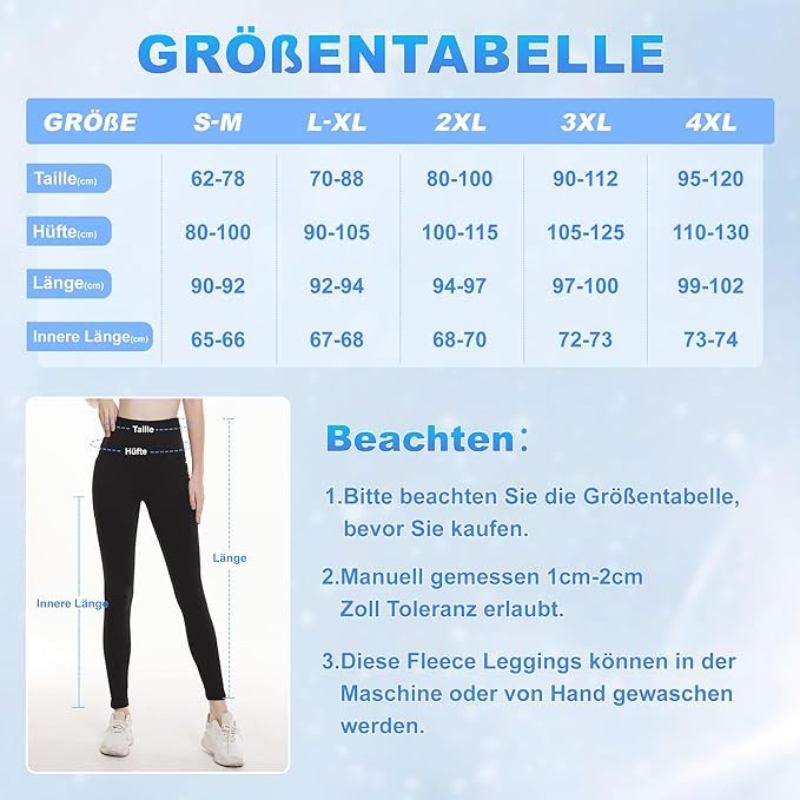 3er Pack Thermo Leggings Damen mit Taschen – Gefütterte High Waist Thermoleggings für den Winter, Fleece Warm, Blickdicht und Bequem