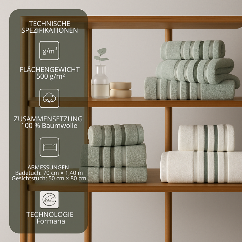 Formana Handtuch-Set 5 Stück Gekämmte Baumwolle • Kaufe 2, erhalte 5
