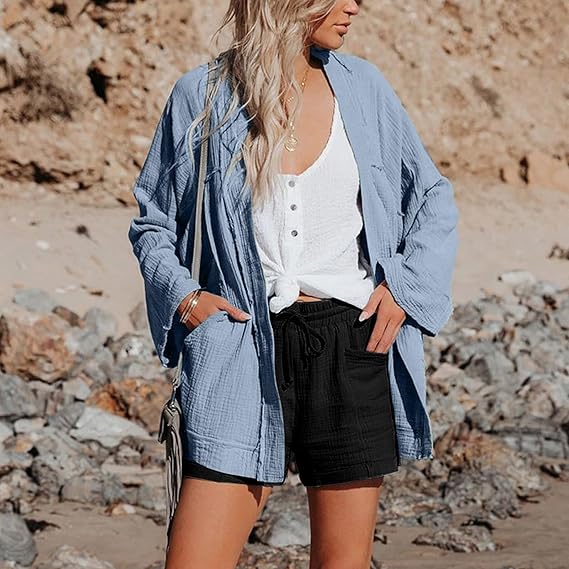 Sommer-Shorts aus Baumwolle und Leinen